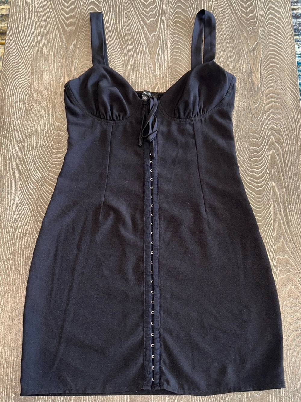 Kendall & Kylie Black Strappy Midi Dress with Front Hook Detail
